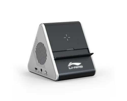 Колонка Dorn с беспроводной зарядкой и подсветкой гравировки, черный