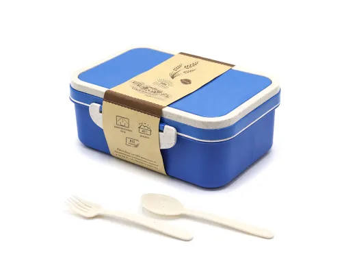 Ланчбокс (контейнер для еды) Inar из пшеничного волокна, синий