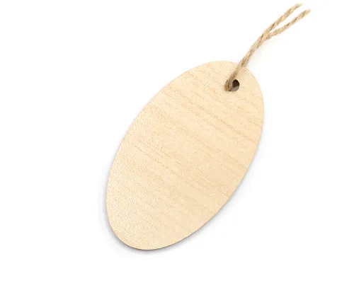 Бирка из ламинированного ХДФ на верёвке, Овальная