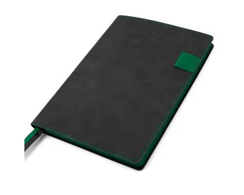 Ежедневник A5 недатированный Efemero в мягком переплёте, черный/тёмно-зеленый