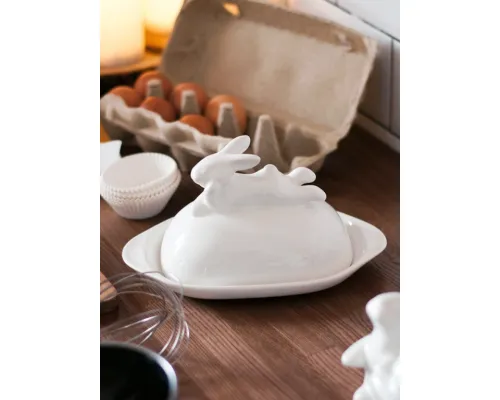 Маслёнка с кроликом, 380 мл, Белый