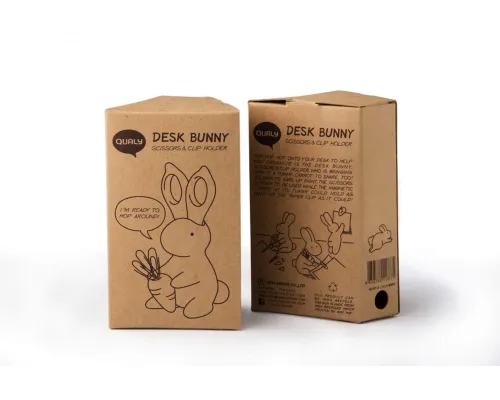 Ножницы и магнит со скрепками Bunny, чёрные