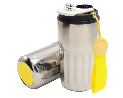 Термокружка Ashly To Go, серебристая/жёлтая