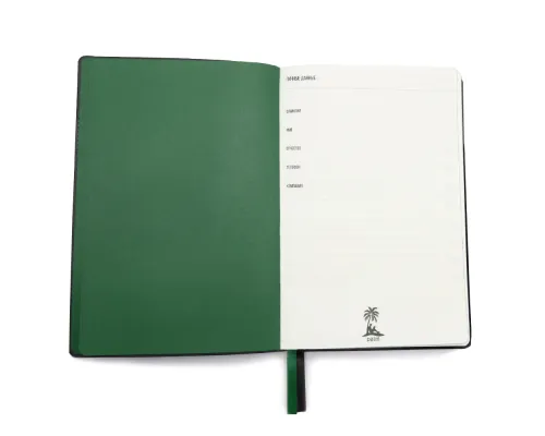 Ежедневник A5 недатированный Efemero в мягком переплёте, черный/тёмно-зеленый