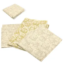 Биоразлагаемая скатерть, бело-золотая, набор 5шт