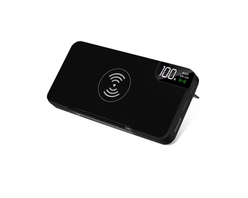 Внешний аккумулятор gPro QI, с беспроводной зарядкой 10000 mAh, черный
