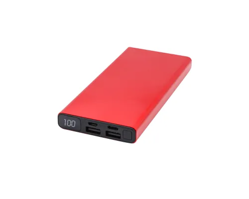 Внешний аккумулятор Höginn в металлическом корпусе, 10000mAh, красный