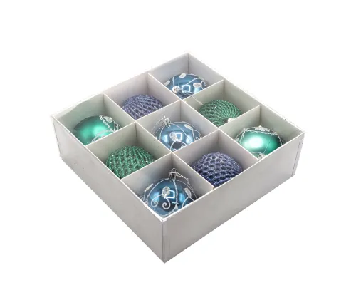 Набор новогодних пластиковых шаров №4 (9 шт.)