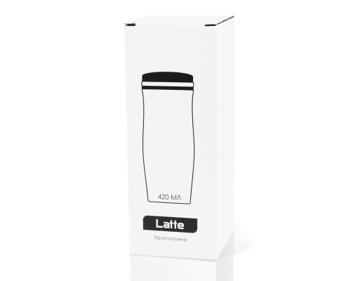 Термокружка Latte, бело-синий Термокружка Latte, бело-синий