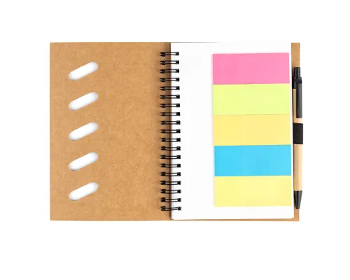 Блокнот Гарольд со стикерами и шариковой ручкой, черный