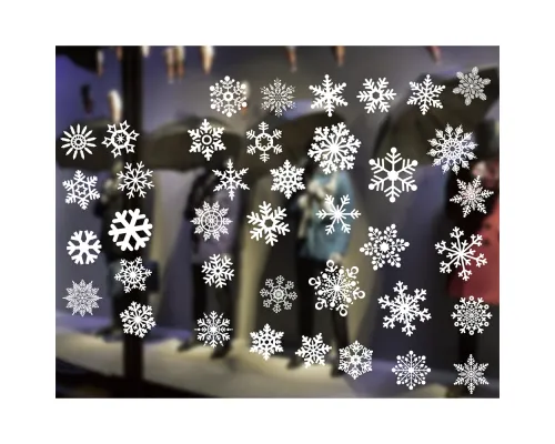 Самоклеящаяся наклейка (снежинки  2 шт. в рулоне)