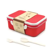 Ланчбокс (контейнер для еды) Inar из пшеничного волокна, красный