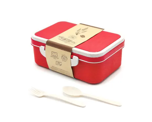 Ланчбокс (контейнер для еды) Inar из пшеничного волокна, красный