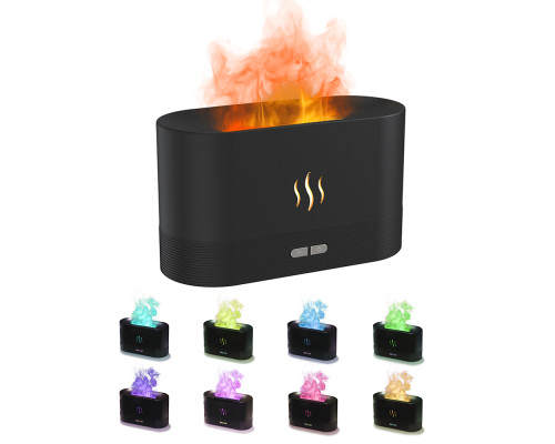 Светодиодный USB увлажнитель-ароматизатор Flame RGB, черный Светодиодный USB увлажнитель-ароматизатор Flame RGB, черный