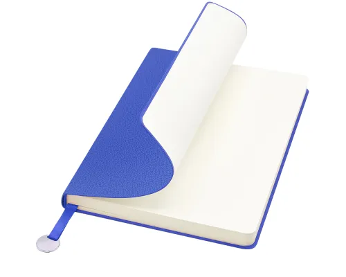 Блокнот A5 Officer в мягком переплёте с металлической биркой, синий