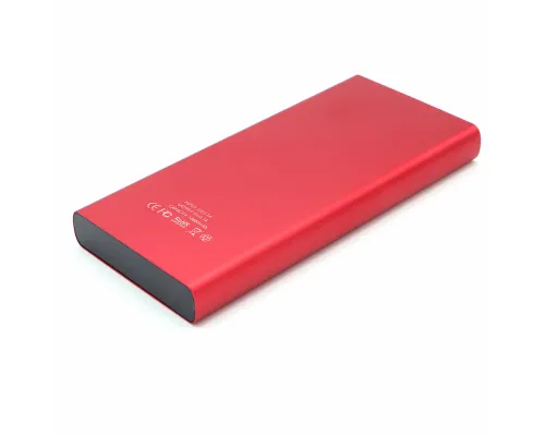 Внешний аккумулятор Höginn в металлическом корпусе, 10000mAh, красный.