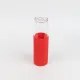 Бутылка стеклянная с силиконовой манжетой и бамбуковой крышкой Glass, красная
