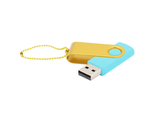 Флешка Designer To Go 2.0 USB 16Gb, бирюзовый/желтый Флешка Designer To Go 2.0 USB 16Gb, бирюзовый/желтый