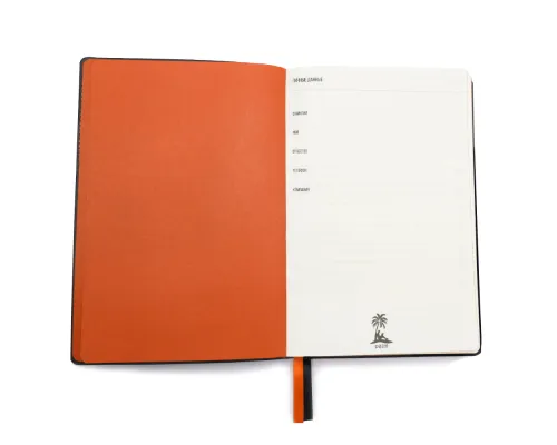 Ежедневник A5 недатированный Efemero в мягком переплёте, черно-оранжевый