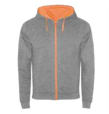 Толстовка FUJI мужская, СЕРЫЙ/ФЛУОРЕСЦЕНТНЫЙ ОРАНЖЕВЫЙ 2XL