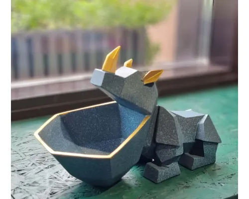 Статуэтка хранитель Носорог, аквамарин