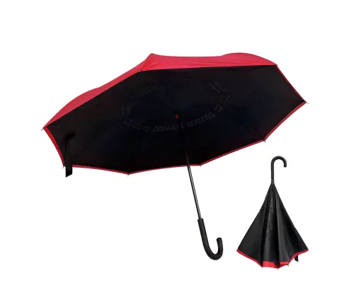 Зонт-трость наоборот Shifter, черно-красный