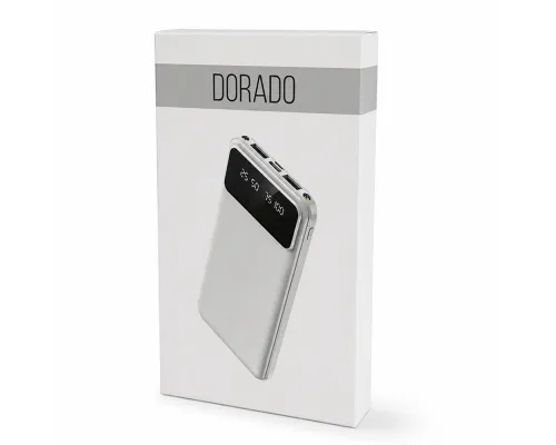 Внешний аккумулятор Dorado 10 000 mAh с фонариком, белый