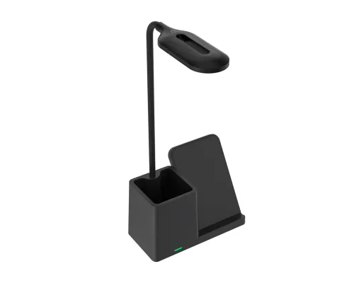 Настольная лампа с беспроводной зарядкой Stark, черная