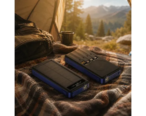 Внешний аккумулятор Xyron с солнечной панелью, 10000 mAh, синий