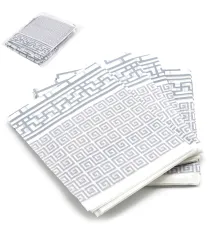 Биоразлагаемая скатерть, бело-серая, набор 5шт