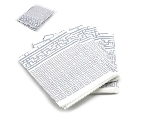 Биоразлагаемая скатерть, бело-серая, набор 5шт