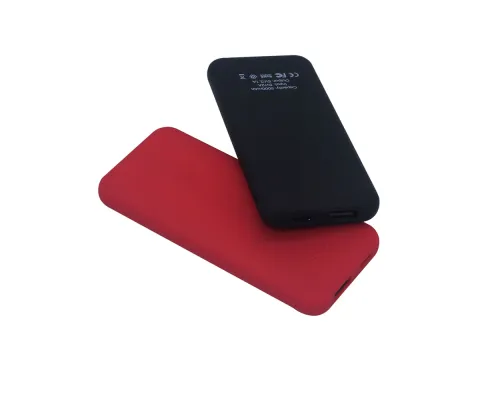 Внешний аккумулятор Arrida 5000mAh, с покрытием Baby skin, красный