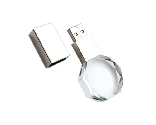 Флешка Diamond 16 Гб, белая подсветка