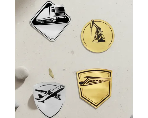 Шильд-наклейка самолет, серебро