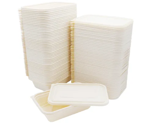 Набор контейнеров с крышкой из кукурузного крахмала, 1000 мл, 50 шт