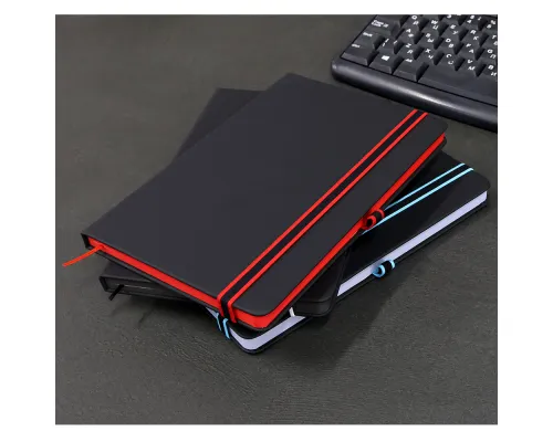 Ежедневник A5 недатированный Sir Lewis в твёрдом переплёте, красный кант