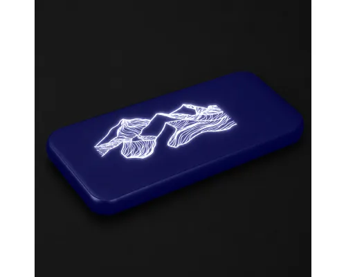 Внешний аккумулятор Kugo, 10000 mAh с подсветкой гравировки, синий