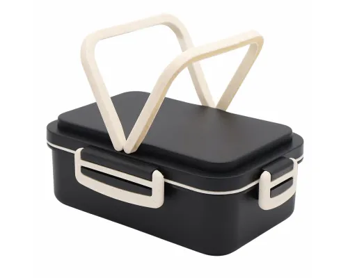 Ланчбокс (контейнер для еды) Inar из пшеничного волокна, чёрный.