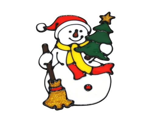 Наклейки на окна (пластиковые) (снеговик 20*29)