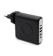 Внешний аккумулятор Gemini с беспроводной зарядкой и сетевым адаптером, 10000 mAh, черный