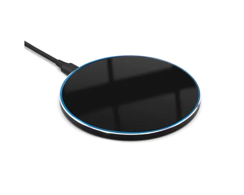 Беспроводное зарядное устройство Gravy с подсветкой и гравировкой 15W, черный