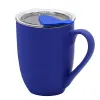 Кружка с крышкой Velvet Duo, софт-тач, тёмно-синяя