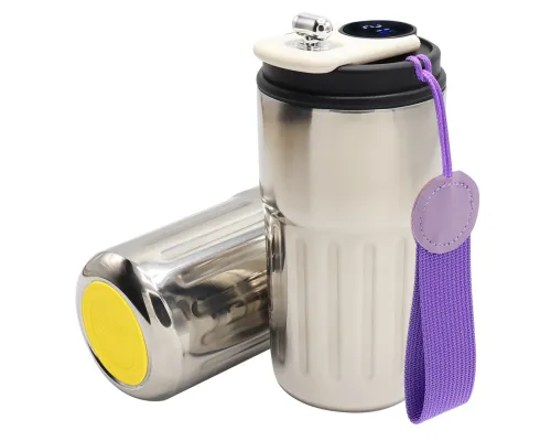 Термокружка Ashly To Go, серебристая/фиолетовая/жёлтая