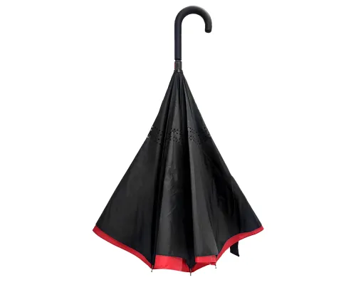 Зонт-трость наоборот Shifter, черно-красный