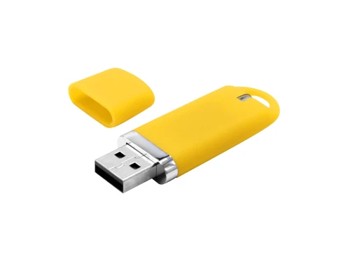 Флешка Shape с покрытием Софт Тач 16 GB, желтая