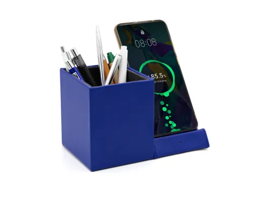 Настольный органайзер Elegans c беспроводной зарядкой, синий