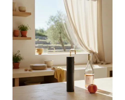 Винный электрический штопор Corknroll со встроенным аккумулятором, чёрный