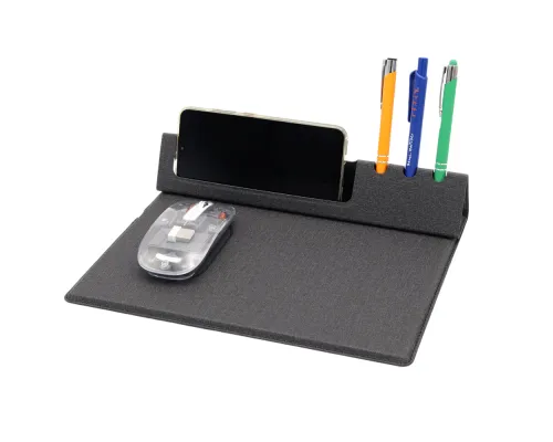 Коврик для мышки с беспроводной зарядкой Rolter, серый