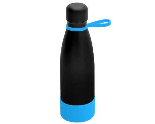 Термобутылка герметичная вакуумная Olivia To Go, чёрный/голубой Термобутылка герметичная вакуумная Olivia To Go, чёрный/голубой