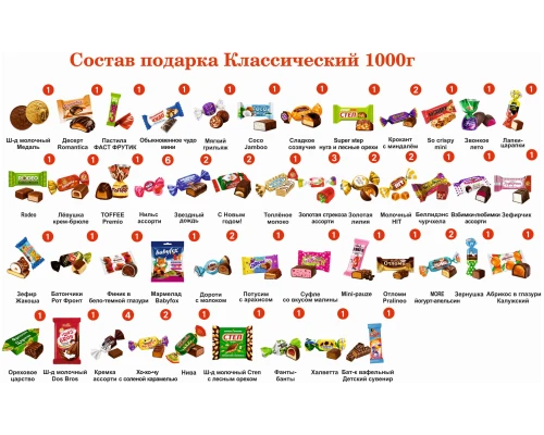 №15 ЛАРЕЦ ПРОСТОЙ В гостях у козлят 1000 грамм новогодний подарок классический